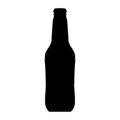 Bottle icon black color isolated on white background for plastic recycling sign, container, water, alcohol, beer, lemonade. 10 eps