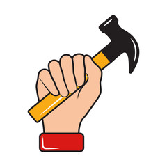 hand with a hammer