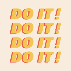 Retro colorful slogan print with vintage colors text