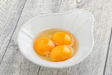 Chicken egg in the bowl