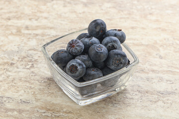 Sweet ripe blueberry heap in the bowl