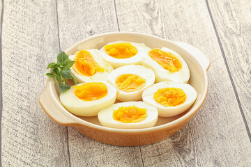 Boiled chicken egg for breakfast