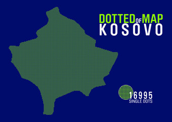 Obraz premium dotted map of the kosovo