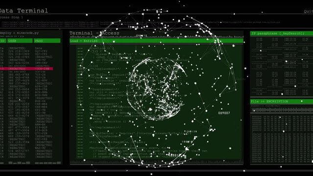 Animation of globe over data processing