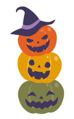 ハロウィン　3つの笑うかぼちゃのオバケ