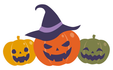 ハロウィン　3つの笑うかぼちゃ