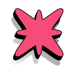 Sticker retro style pink color halftone shadow for sale banner, button, element design. Vector 10 eps