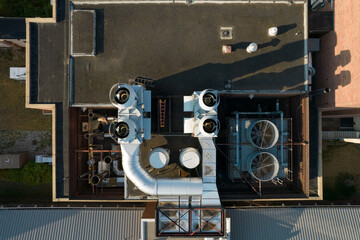 Rooftop HVAC System from an aerial view