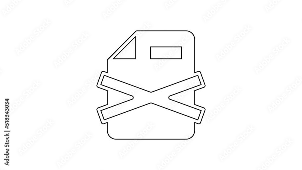 Poster black line delete file document icon isolated on white background. rejected document icon. cross on 
