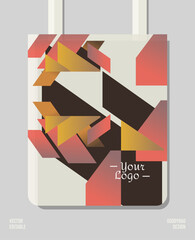 Abstract geometric retro modern packaging print design, applied for pattern craft like tote bag and shopping bags, home industry gift bag production.