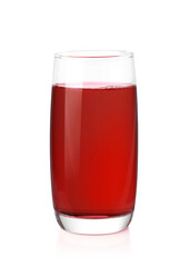 Glass of Pomegranate juice isolated on white background. Clipping path.