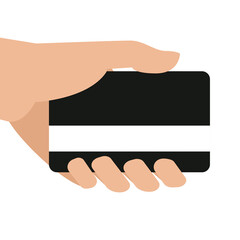 Hand hold business card illustration for your promotion, design, sale. Vector 10 eps