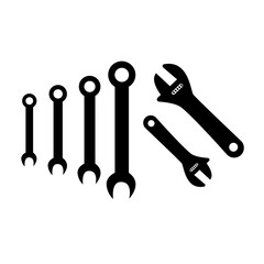Wrench icon. wrench set icon. icon vector