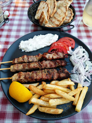Food, Essen, Suflaki, Fleischspieß, griechisch, Griechenland