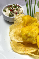 Paper cone with homemade fish and chips