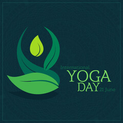 Illustration Of international yoga day. leaf concept.