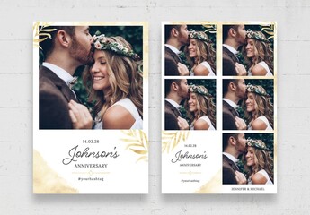 Rustic Gold Leaf Photo Booth Card Layout