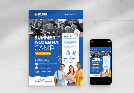 School Education College Math Flyer Poster Layout