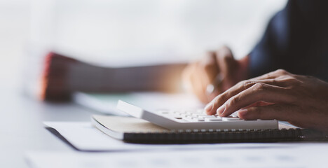 legal Business advisor  working at office with documents on his desk, doing planning analyzing the financial report, business plan investment, finance analysis concept	