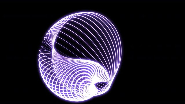 3D Streamline Spirograph Object Purple VJ Loop Animation Background 