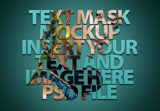 Text Masking Portrait Photo Effect Mockup