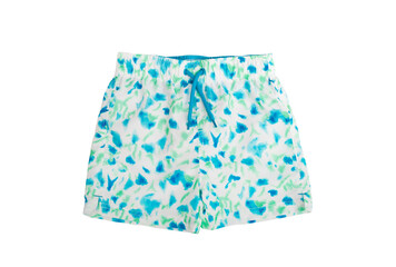 Boy's bathing shorts on a white isolated background