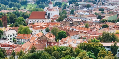 Obraz premium View of the old Vilnius from Gediminas Tower. Vilnius, Vilnius County, Lithuania, Baltic states, Europe.