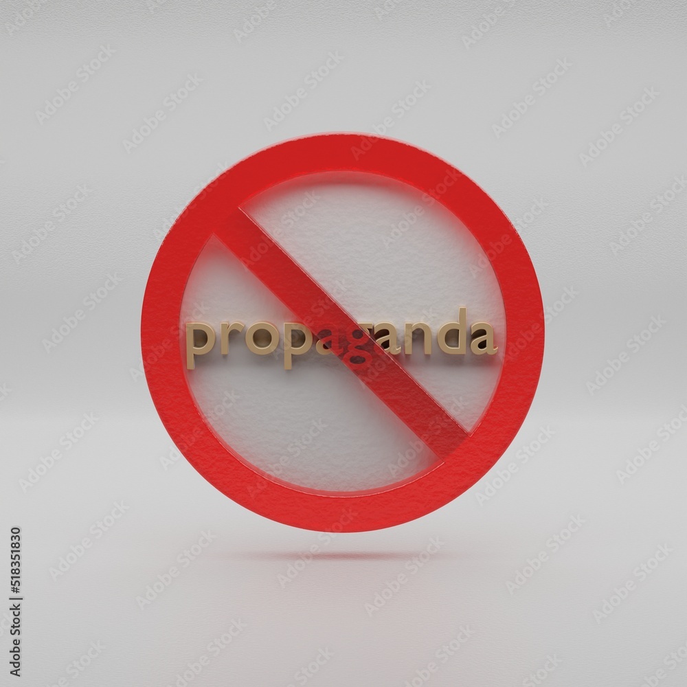 Aufkleber beautiful abstract illustration propaganda forbidden, prohibiting sign, prohibition, warning symbol 