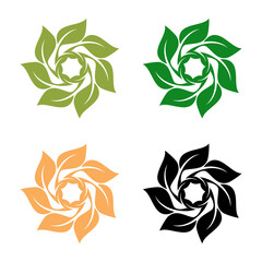 leaf spin logo vector