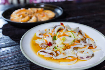 Sour Spicy Squid in lime sauce