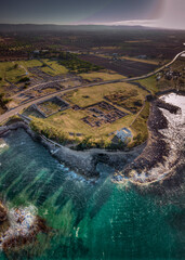 Flight over the port of ancient Engnazia, Fasano (BR) Puglia on the Adriatic Sea, an ancient port...