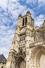 Troyes Cathedral Saint-Pierre Saint-Paul de Troyes in medieval old town in Troyes Grand Est region...