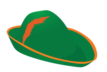 Green retro hat. vector illustration