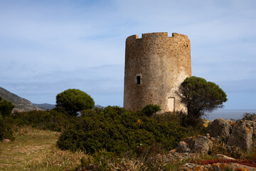 Fototapeta na wymiar Tower Torre di Pixinni, Sardinia, Italy