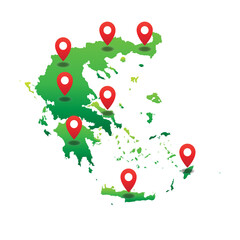 Greece Map with pin location