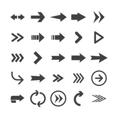 Arrows icon collections. Set of arrow vectors. Arrowheads shapes.
