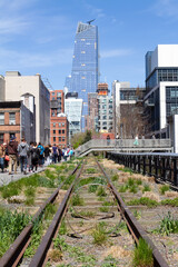 Fototapeta na wymiar View from the High Line park in New York City