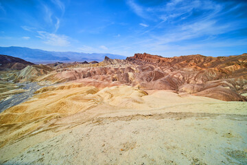 View on rocky slope of Zabriskie Point in Death Valley