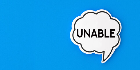 Unable speech bubble