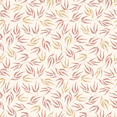 Seamless  beige pattern with bouquets drawn in a flat style for gift wrapping