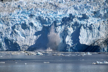 Calving Harvard Glacier in College Fjord, Alaska 