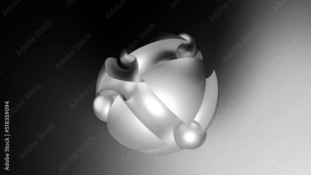 Poster 3d ball puzzle with moving balls. design. silver 3d ball with balls moving inside. puzzle with spher