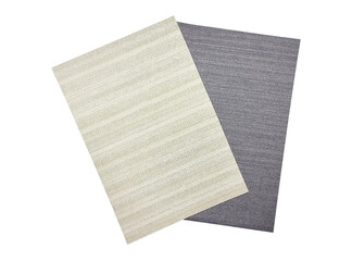 interior fabric wallpaper samples in beige and grey color tone for interior wall finishing isolated on background with clipping path. print for textile, wallpaper, wrapping.