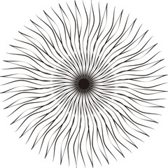 Mandala Sun Rays Illustration Art 