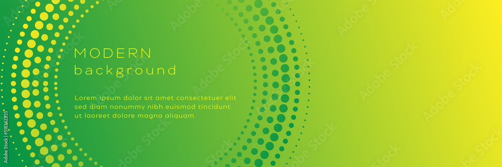 Poster modern minimal contemporary green gradient circular pattern of dots background banner vector illustr