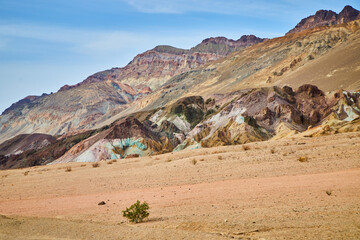 View of Artists Drive in Death Valley with colorful mountains