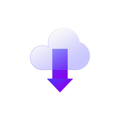 Obraz premium Gradient glass morphism download icon design vector