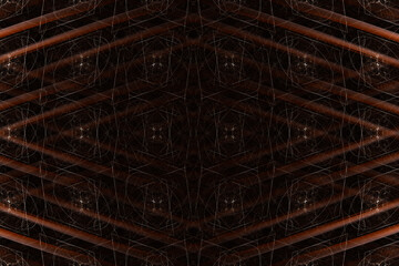 Fractal perspective background - abstract 3d illustration. Chaos strokes and light effects. Science fiction or virtual reality concept. Abstract science fiction or future technology bakground.