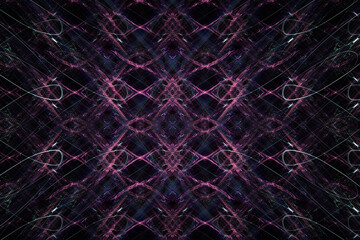 Fractal perspective background - abstract 3d illustration. Chaos strokes and light effects. Science fiction or virtual reality concept. Abstract science fiction or future technology bakground.