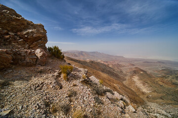 Western American desert view from mountains